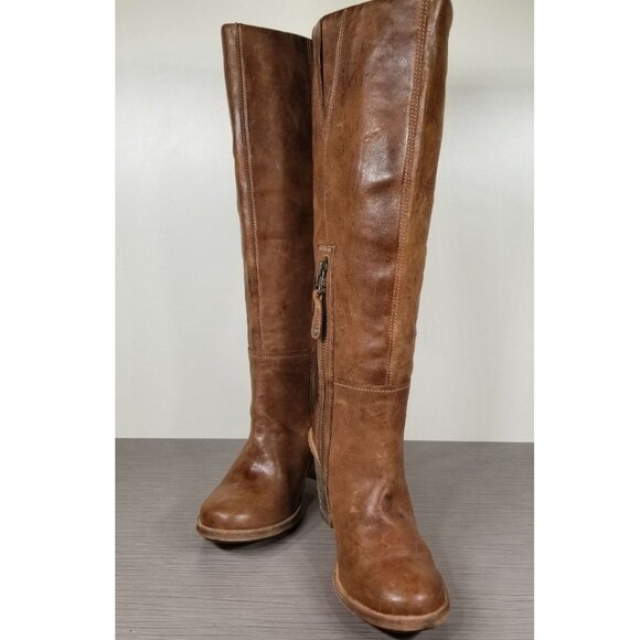 Timberland Marge Tall Boot, Cognac Distressed Leather, Womens Size 6 M - Picture 4 of 8